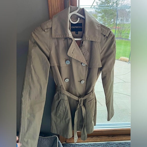 Express Jackets & Blazers - Express Mid Length Trench Rain Coat Jacket